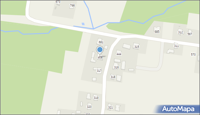 Dębowiec, Dębowiec, 408, mapa Dębowiec