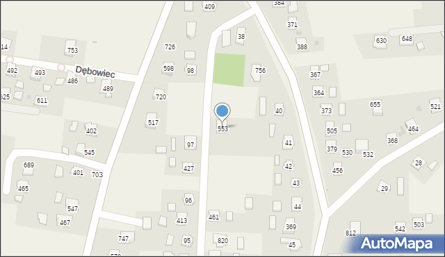 Dębowiec, Dębowiec, 553, mapa Dębowiec