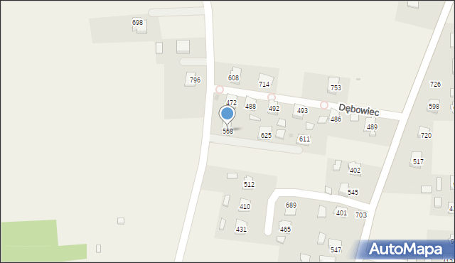 Dębowiec, Dębowiec, 568, mapa Dębowiec