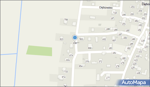 Dębowiec, Dębowiec, 636, mapa Dębowiec