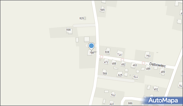 Dębowiec, Dębowiec, 796, mapa Dębowiec