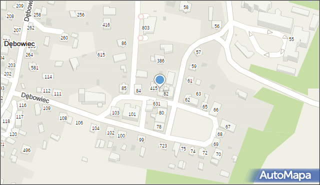 Dębowiec, Dębowiec, 83, mapa Dębowiec