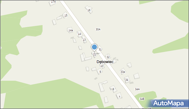 Dębowiec, Dębowiec, 11, mapa Dębowiec