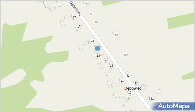 Dębowiec, Dębowiec, 14a, mapa Dębowiec