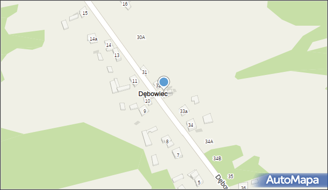 Dębowiec, Dębowiec, 33, mapa Dębowiec