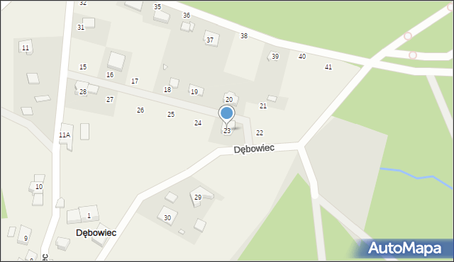 Dębowiec, Dębowiec, 23, mapa Dębowiec