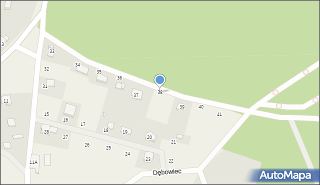 Dębowiec, Dębowiec, 38, mapa Dębowiec