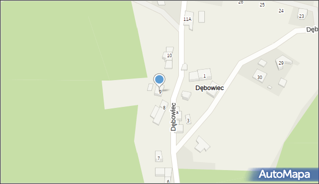 Dębowiec, Dębowiec, 9, mapa Dębowiec