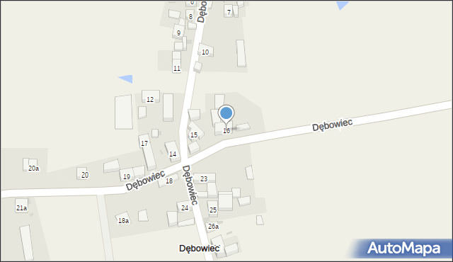 Dębowiec, Dębowiec, 16, mapa Dębowiec