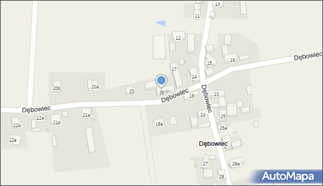 Dębowiec, Dębowiec, 19, mapa Dębowiec