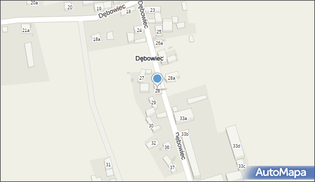 Dębowiec, Dębowiec, 28, mapa Dębowiec