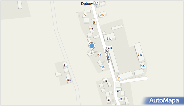 Dębowiec, Dębowiec, 32, mapa Dębowiec