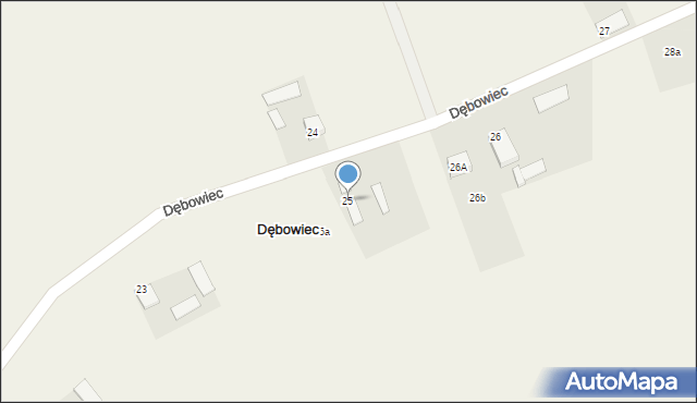 Dębowiec, Dębowiec, 25, mapa Dębowiec