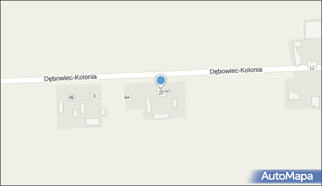 Dębowiec-Kolonia, Dębowiec-Kolonia, 10, mapa Dębowiec-Kolonia