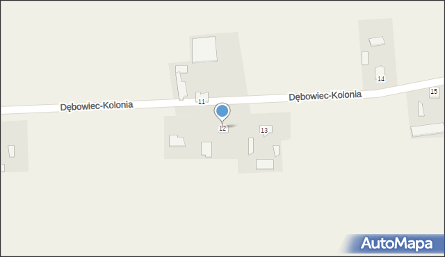 Dębowiec-Kolonia, Dębowiec-Kolonia, 12, mapa Dębowiec-Kolonia