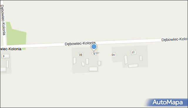 Dębowiec-Kolonia, Dębowiec-Kolonia, 9, mapa Dębowiec-Kolonia