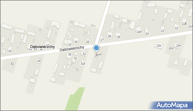 Dębowierzchy, Dębowierzchy, 28, mapa Dębowierzchy