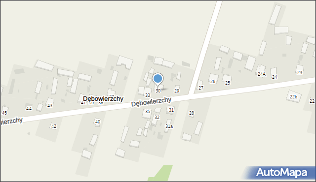 Dębowierzchy, Dębowierzchy, 30, mapa Dębowierzchy