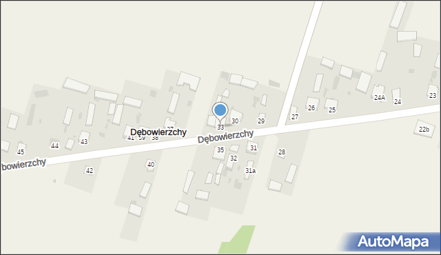 Dębowierzchy, Dębowierzchy, 33, mapa Dębowierzchy