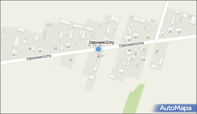 Dębowierzchy, Dębowierzchy, 40, mapa Dębowierzchy