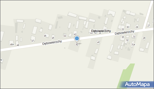 Dębowierzchy, Dębowierzchy, 42, mapa Dębowierzchy