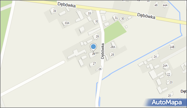 Dębówka, Dębówka, 28, mapa Dębówka