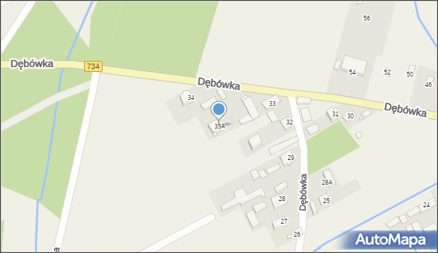 Dębówka, Dębówka, 33A, mapa Dębówka