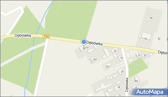 Dębówka, Dębówka, 34, mapa Dębówka