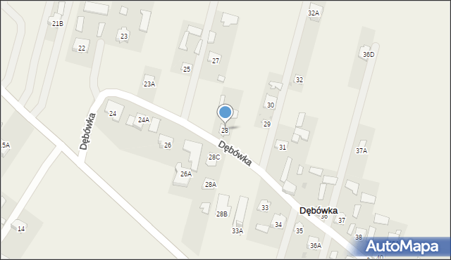 Dębówka, Dębówka, 28, mapa Dębówka