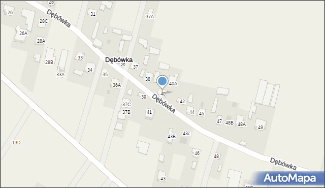 Dębówka, Dębówka, 40, mapa Dębówka