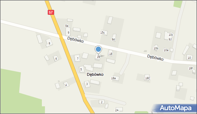 Dębówko, Dębówko, 19, mapa Dębówko