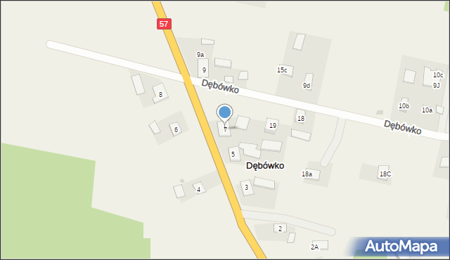 Dębówko, Dębówko, 7, mapa Dębówko