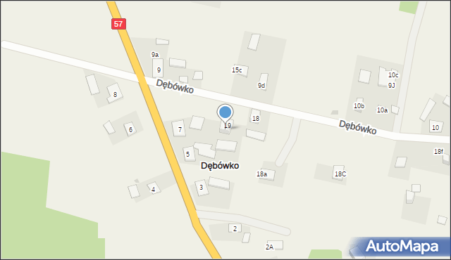 Dębówko, Dębówko, 7a, mapa Dębówko