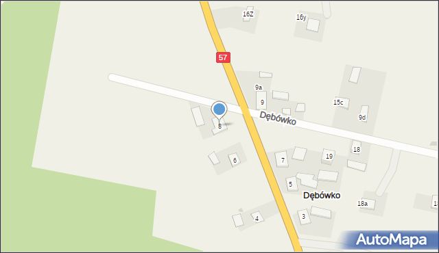 Dębówko, Dębówko, 8, mapa Dębówko