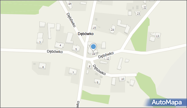 Dębówko, Dębówko, 14, mapa Dębówko