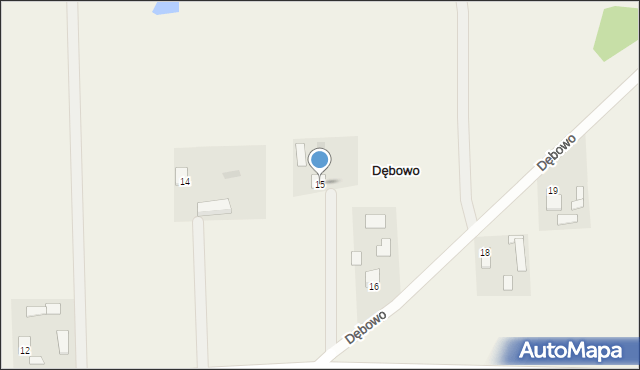 Dębowo, Dębowo, 15, mapa Dębowo