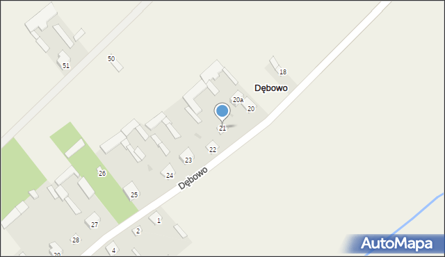 Dębowo, Dębowo, 21, mapa Dębowo