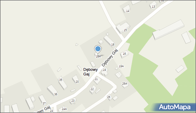 Dębowy Gaj, Dębowy Gaj, 18A, mapa Dębowy Gaj