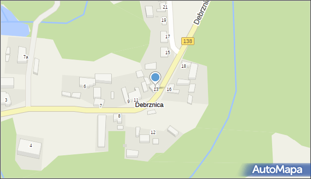 Debrznica, Debrznica, 13, mapa Debrznica