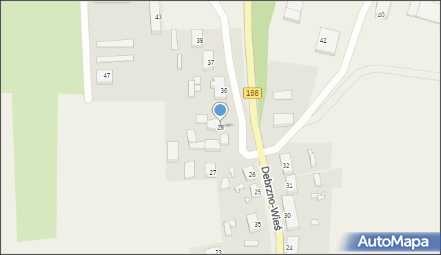 Debrzno-Wieś, Debrzno-Wieś, 28, mapa Debrzno-Wieś
