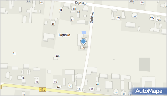 Dębsko, Dębsko, 70, mapa Dębsko