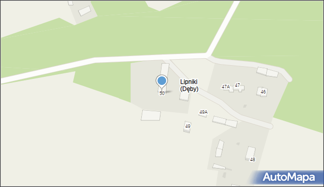 Dęby, Dęby, 50, mapa Dęby