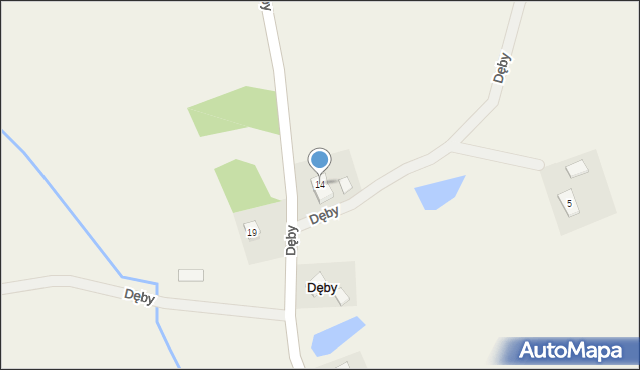 Dęby, Dęby, 14, mapa Dęby