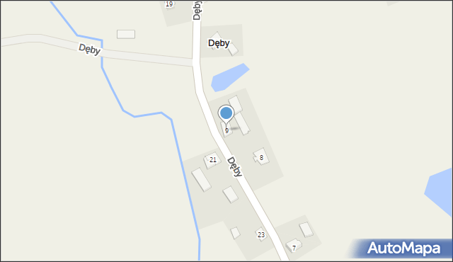 Dęby, Dęby, 9, mapa Dęby