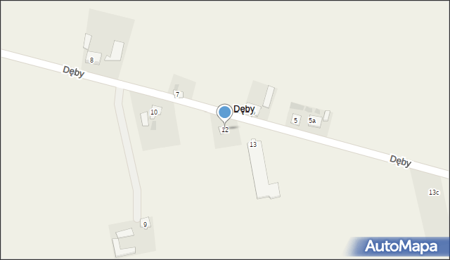 Dęby, Dęby, 12, mapa Dęby