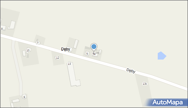 Dęby, Dęby, 5a, mapa Dęby