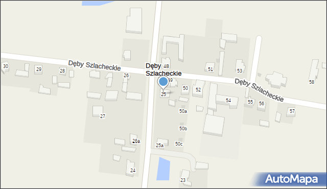 Dęby Szlacheckie, Dęby Szlacheckie, 25, mapa Dęby Szlacheckie