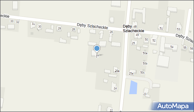 Dęby Szlacheckie, Dęby Szlacheckie, 27, mapa Dęby Szlacheckie