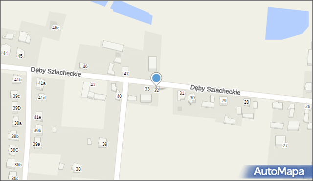 Dęby Szlacheckie, Dęby Szlacheckie, 32, mapa Dęby Szlacheckie