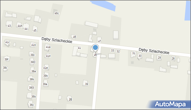 Dęby Szlacheckie, Dęby Szlacheckie, 40, mapa Dęby Szlacheckie